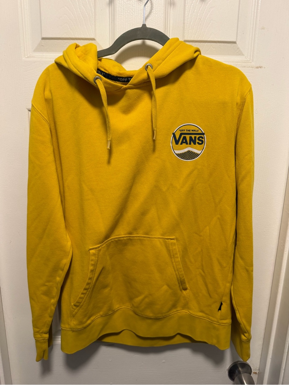 Vans Men's Mustard Yellow Pullover Hoodie with Logo Patch